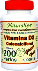 Vitamina D3 5000UI 200 perlas