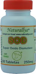 Superoxido Dismutasa SOD 250mg c/50 tabletas