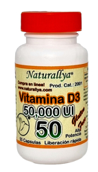 Vitamina D3 50,000 UI 50 Capsulas