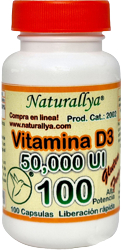 Vitamina D3 50,000 UI 100 Capsulas