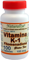 Vitamina K-1 Fitomenadiona 100 Tabletas 100 mcg