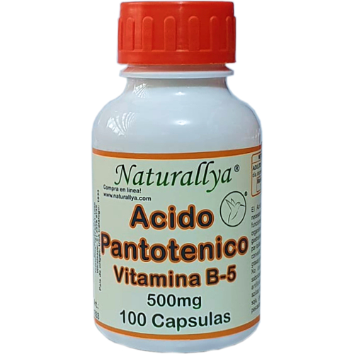 Vitamina B-5 100 capsulas 500mg Acido Pantotenico